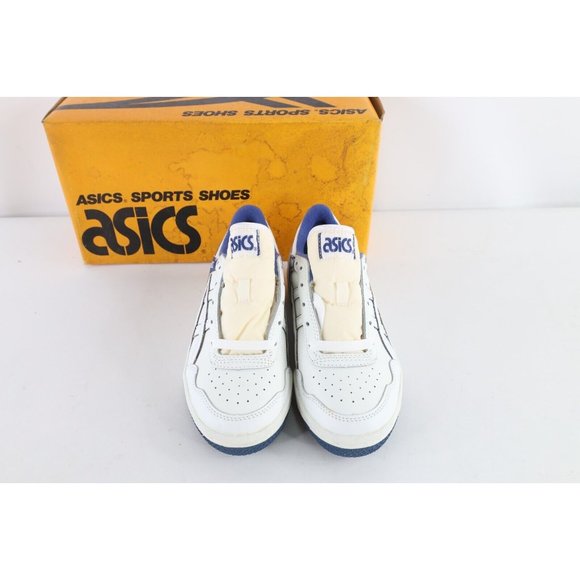 NOS Vintage 90s Asics Mens Size 6 Spell Out Outrage Lo Sneakers Shoes White Blue main image 8